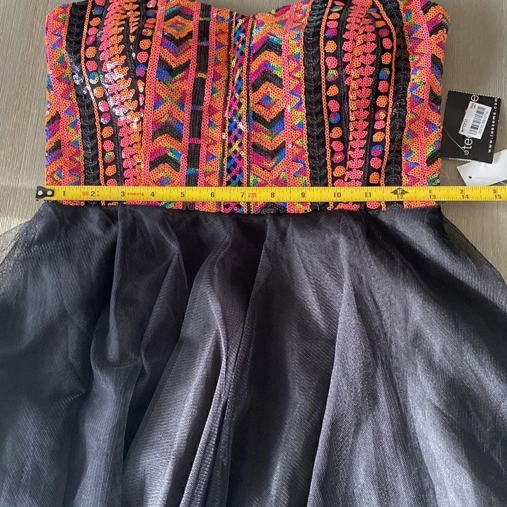NWT! Teeze Me Strapless Black Formal Dress Size 5